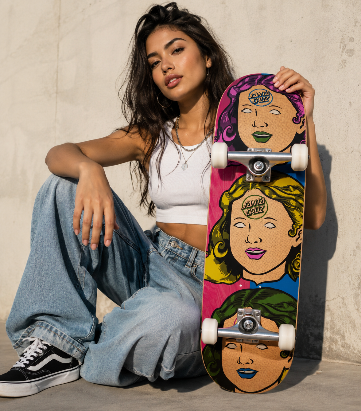 AI model created from a skateboard product photo